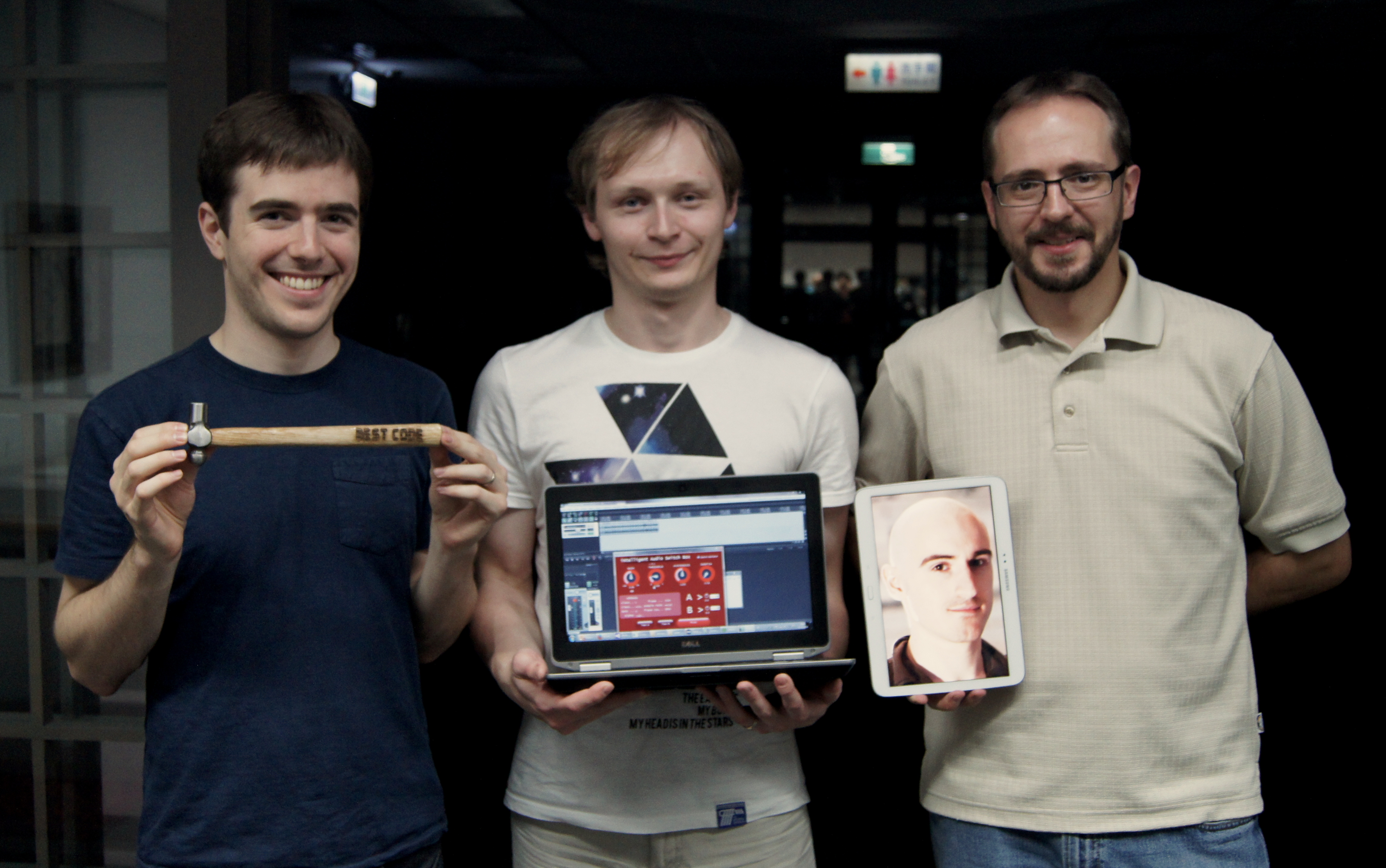The team: Brecht, Nikolay, Simon-Claudius (remote) and Tom